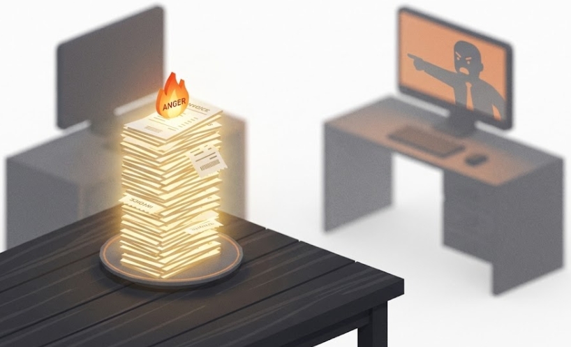 오늘 쓴 시발비용이 복리 효과로 인해 10년 후 은퇴 자금을 감소시키는 모습을 비교한 아이소메트릭 일러스트